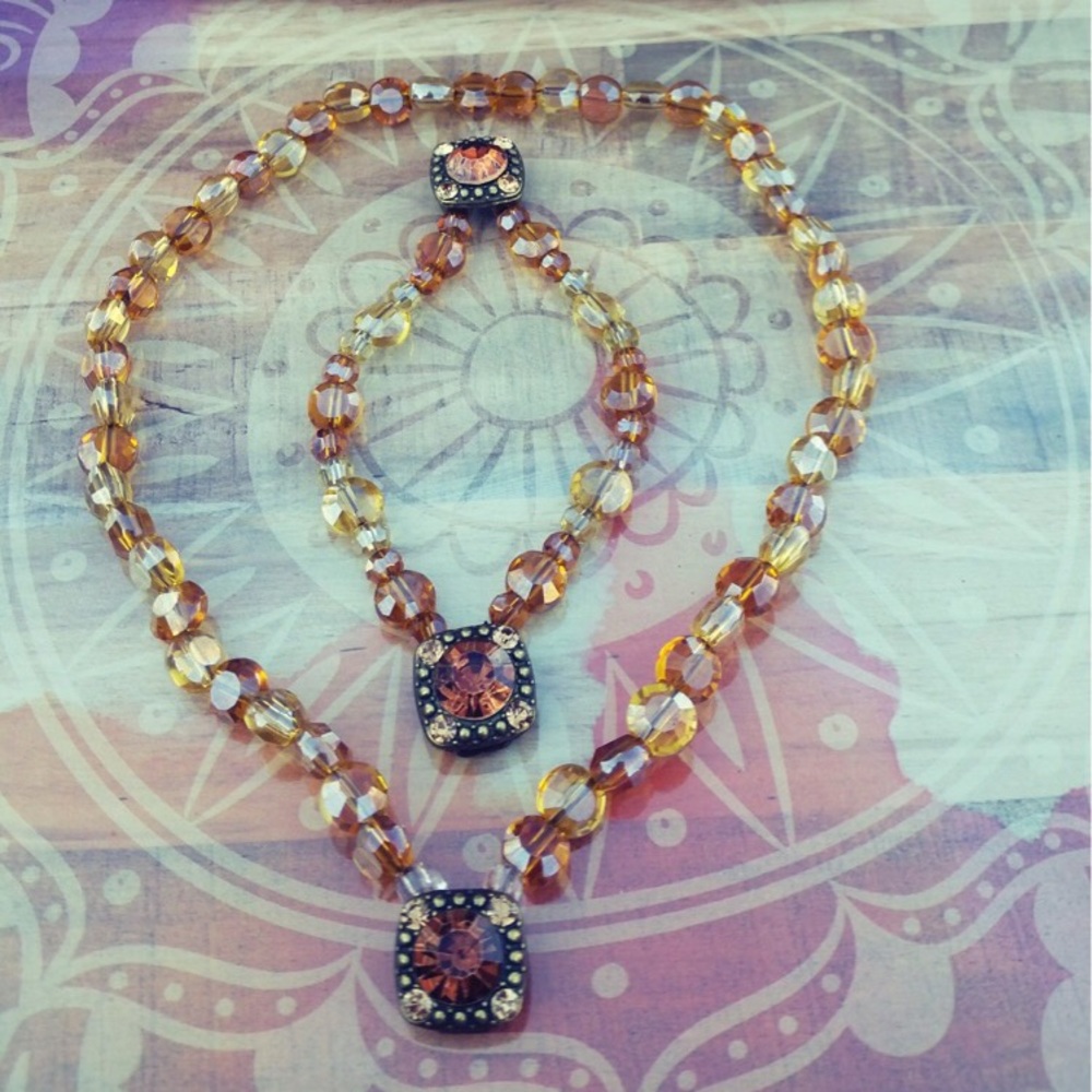 Shades of Amber Choker/Bracelet Set